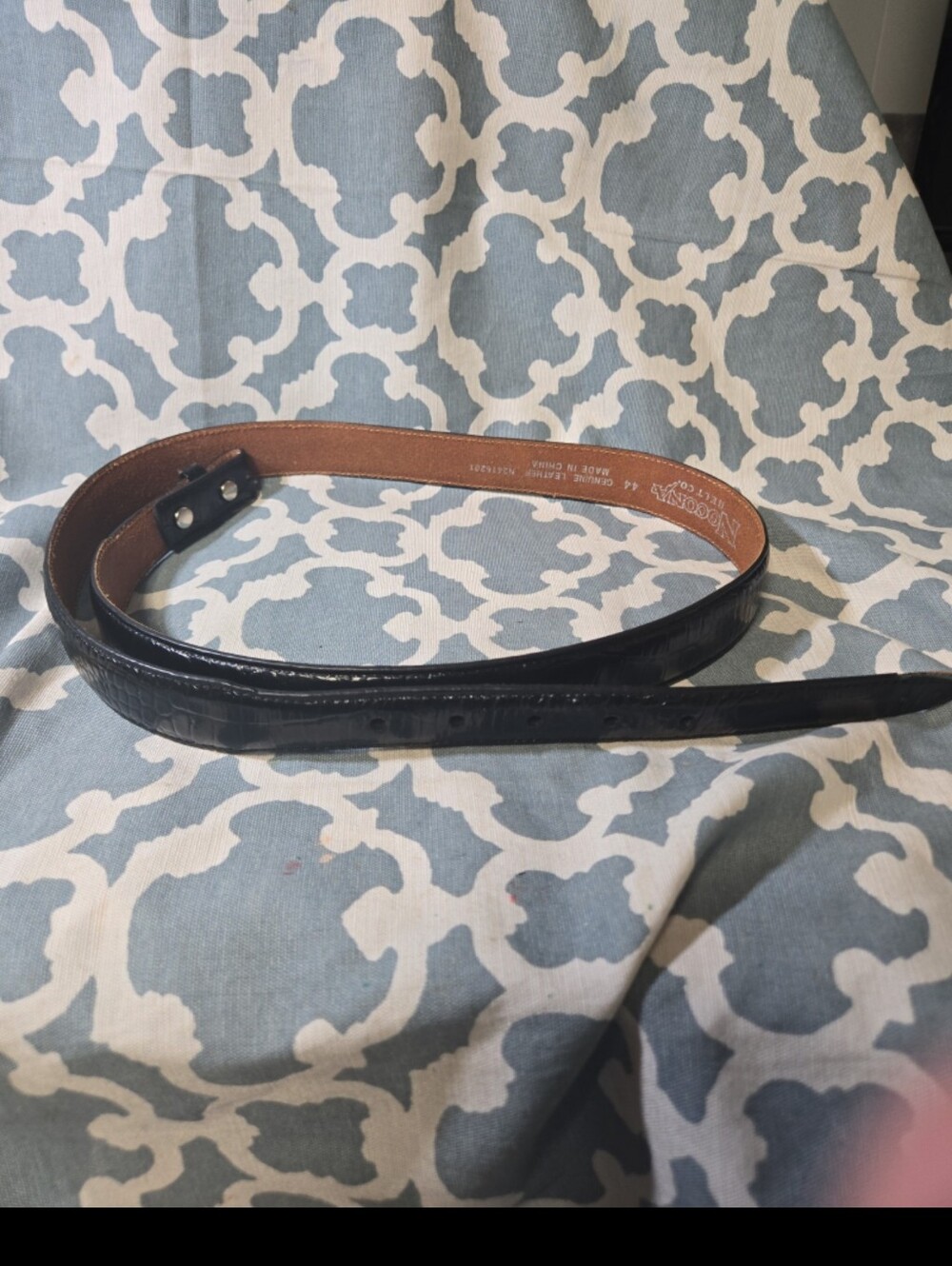 MENS black leather NOCONA western wear belt sz 44 NO BUCKLE
